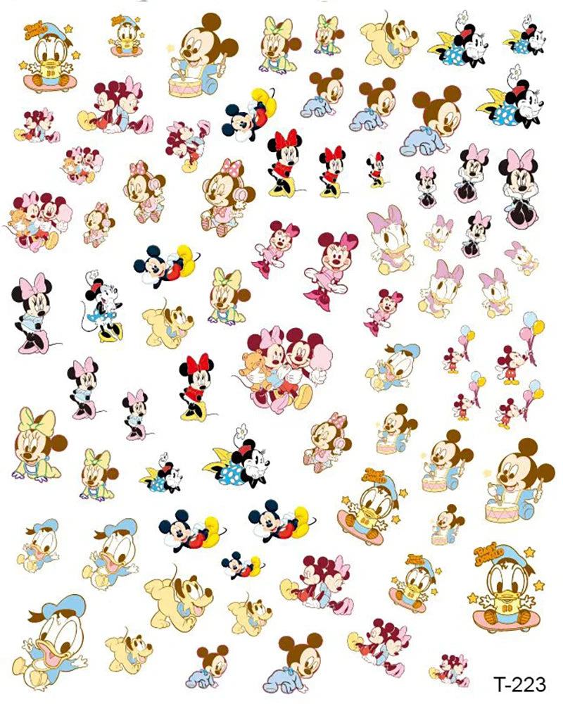 1 Bogen Mickey Mouse & Disney Nail Sticker – Cartoon Nail Art Aufkleber