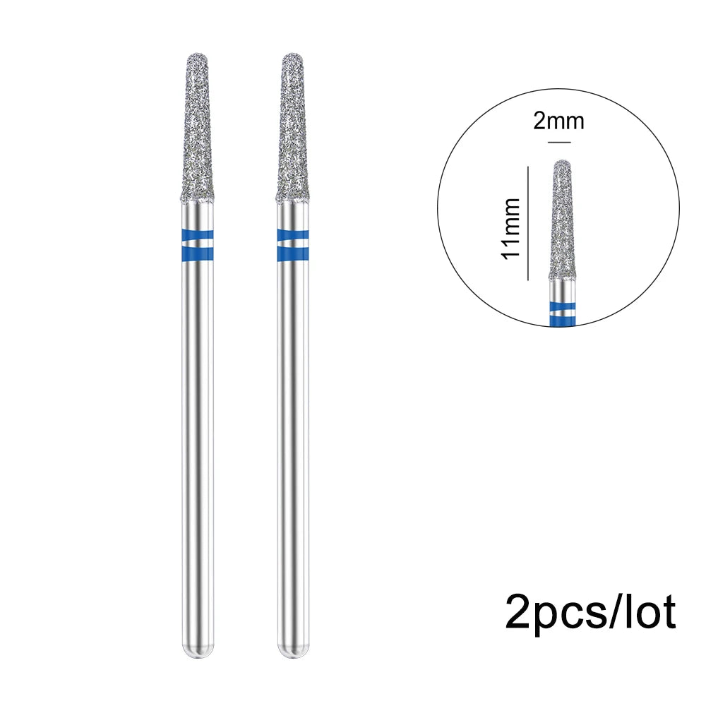 2er-Set Diamant-Fräserbits – Flammenform für Nagelhaut & Gellack (3/32", Profi-Qualität)