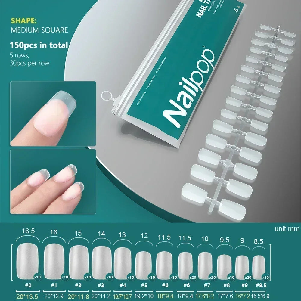 Nageltips, Soft Gel Tips, Full Cover Nägel, Press On Nails, Fake Nails, Nagelverlängerung, NAILPOP