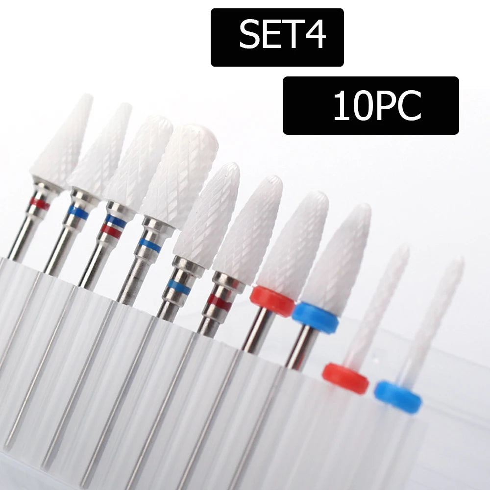 ASWEINA Fräser-Set – 10-tlg. Keramikaufsätze für Nagelfräser & Maniküregeräte