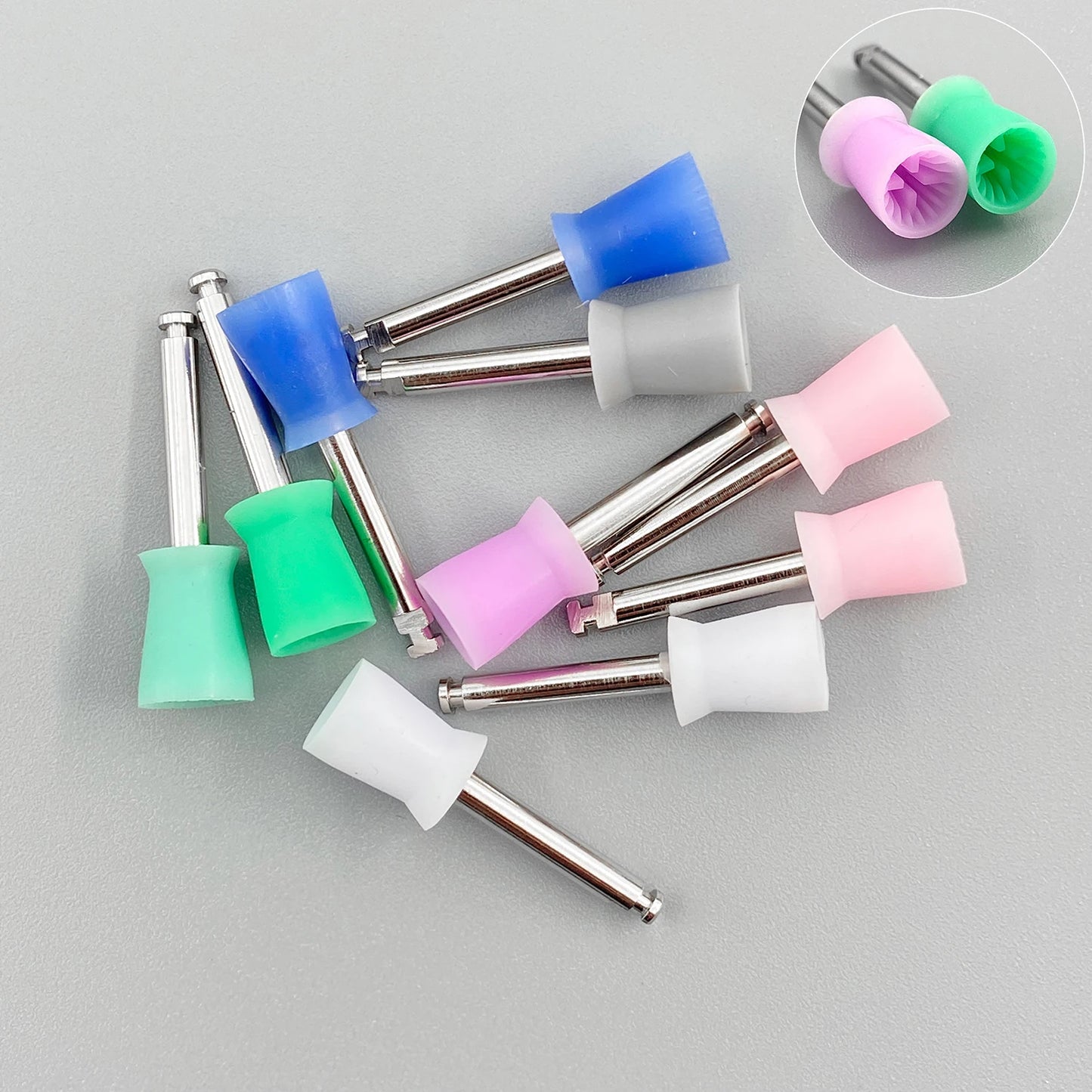 WELLCK Silikon-Polieraufsätze – 10/12 Stück Set für E-Feile, Politur & Finish (Nail & Dental Art)