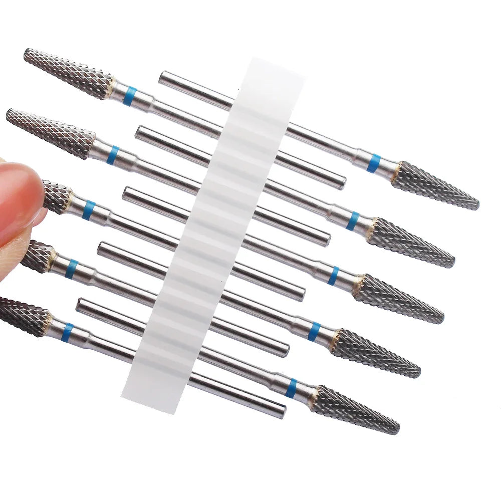 10tlg. Fräser Set für Maniküre – Hartmetall & Keramik Bits, Gel Entferner & Schleifer für elektrische Nagelfeilen
