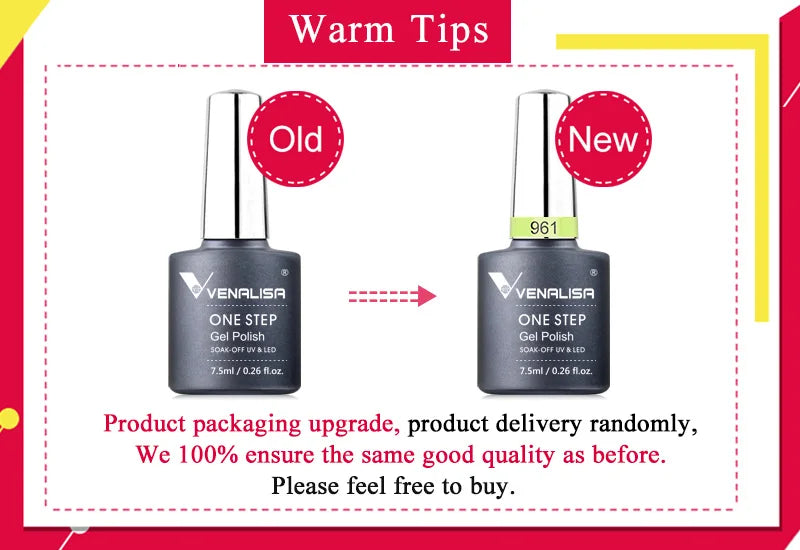 Venalisa 3-in-1 Gel Polish – 7,5ml One Step UV/LED Gel, Ohne Base & Top