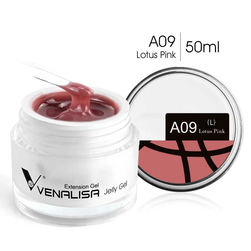 Venalisa Builder Jelly Gel – 50ml Rose Pink, Selbstglättend, UV/LED
