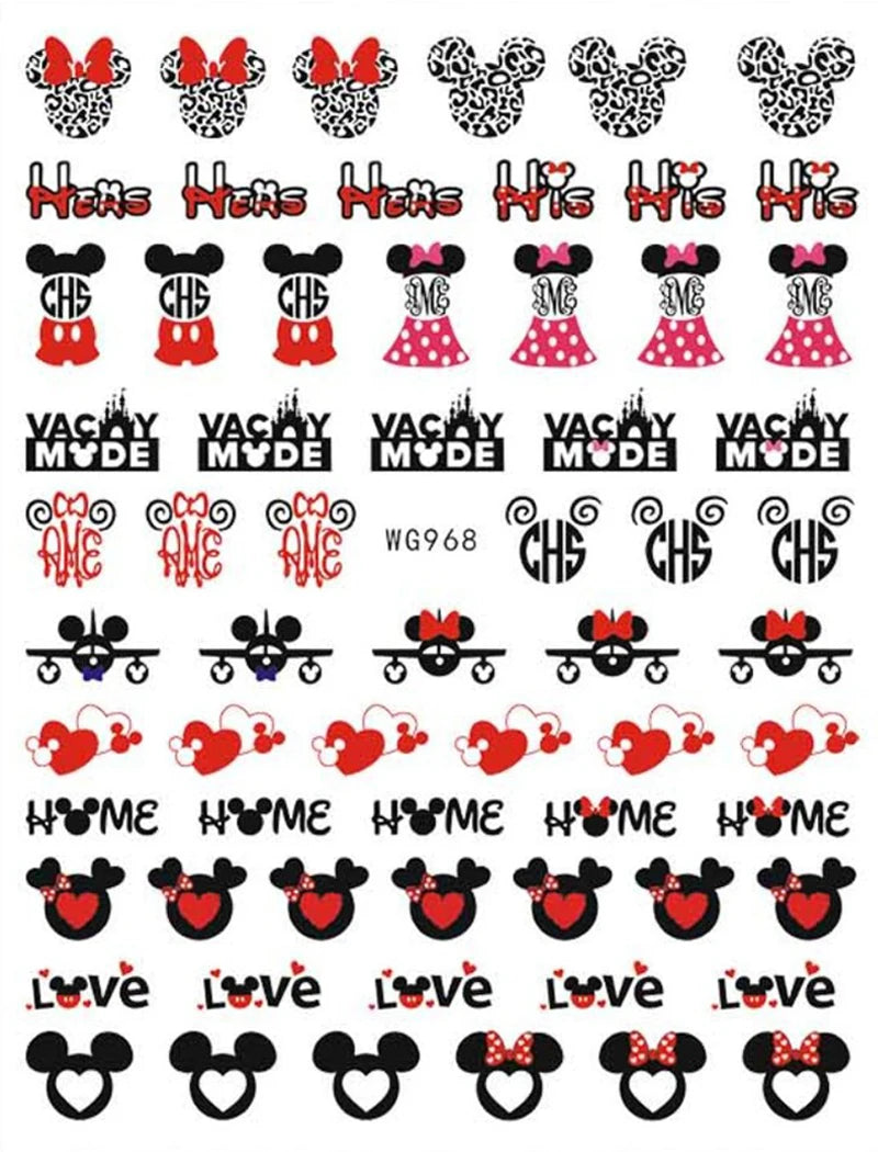1 Bogen Mickey Mouse & Disney Nail Sticker – Cartoon Nail Art Aufkleber
