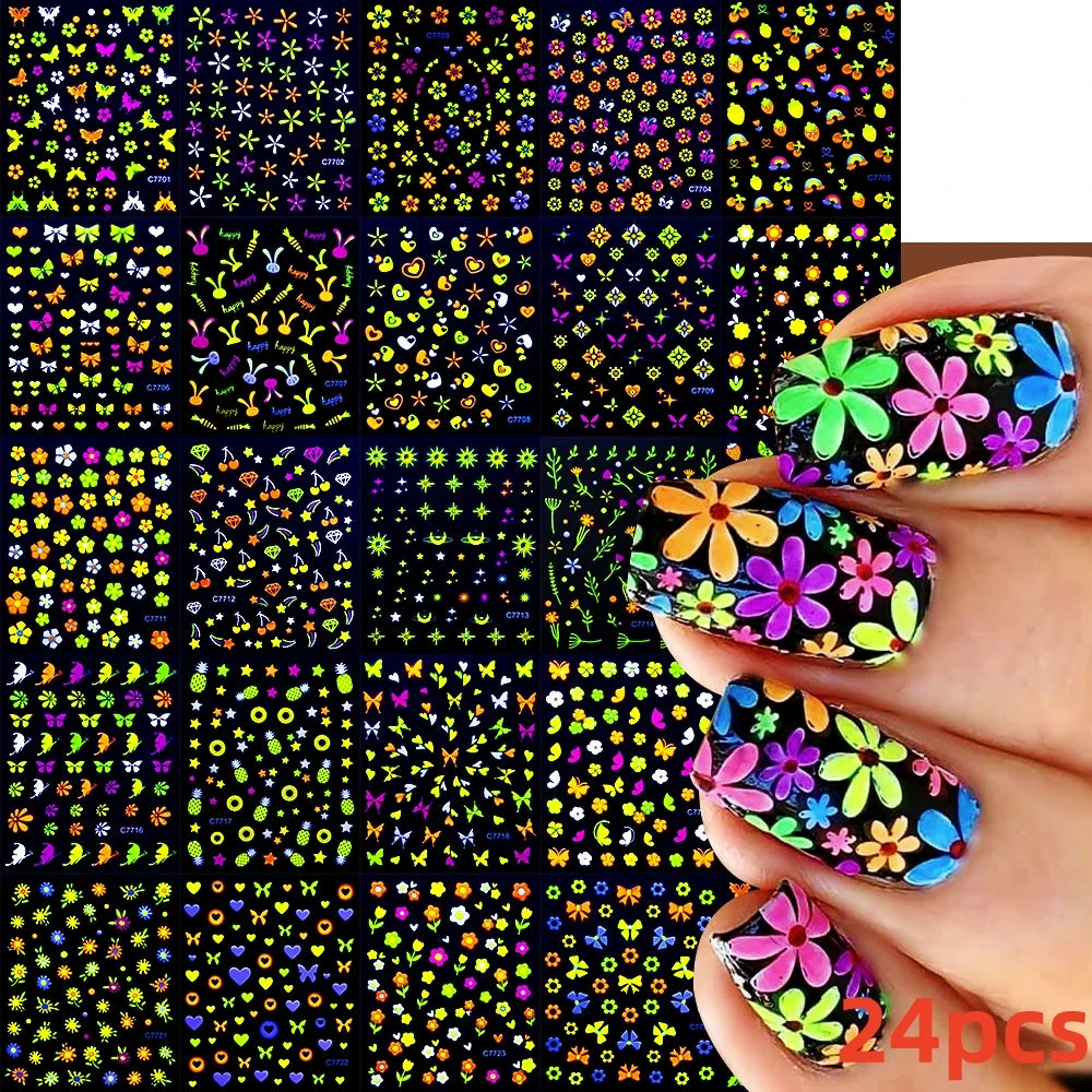 Kinder Nagelsticker „Häschen & Glitzer“ – 30 Stk Cartoon Nail Art mit Pailletten