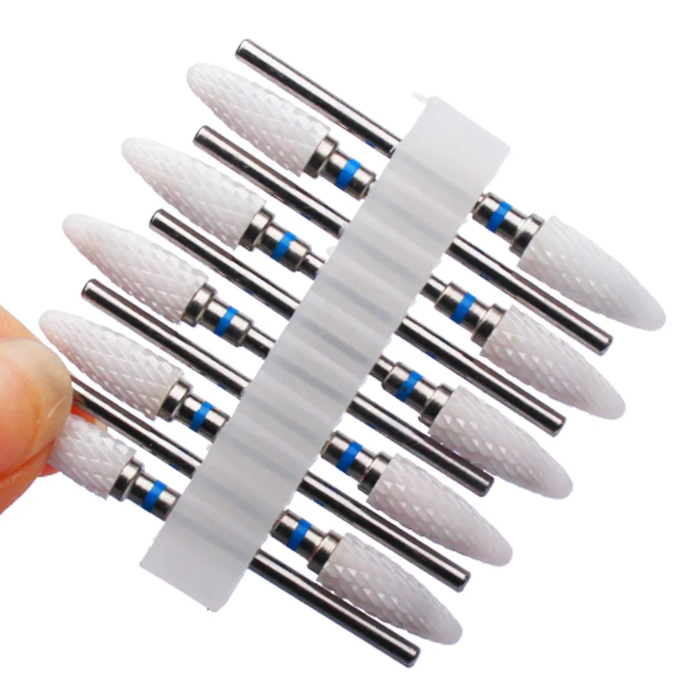 10tlg. Fräser Set für Maniküre – Hartmetall & Keramik Bits, Gel Entferner & Schleifer für elektrische Nagelfeilen
