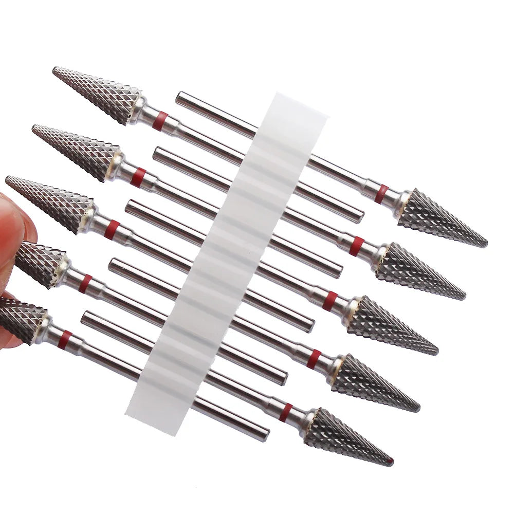 10tlg. Fräser Set für Maniküre – Hartmetall & Keramik Bits, Gel Entferner & Schleifer für elektrische Nagelfeilen