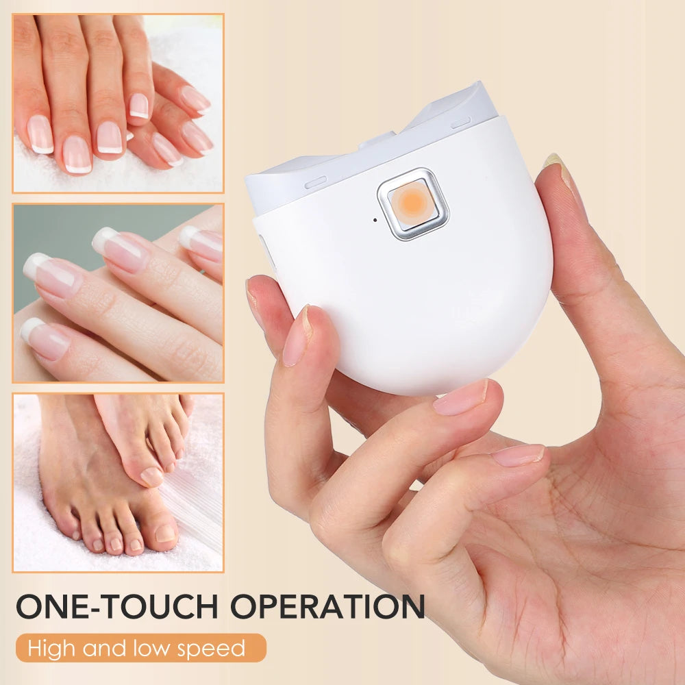 2-in-1 Elektrischer Nageltrimmer & Schleifer mit LED – Wiederaufladbar via USB, für Baby, Erwachsene & Senioren