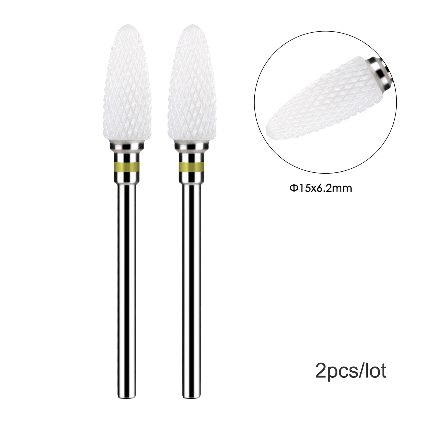 2er-Set Diamant-Fräserbits – Flammenform für Nagelhaut & Gellack (3/32", Profi-Qualität)