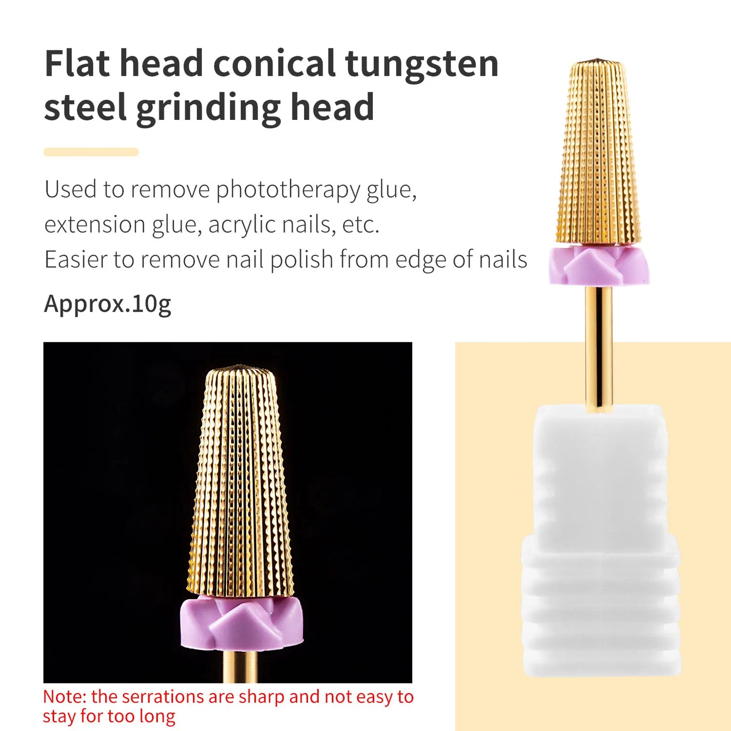5-in-1 Hartmetall Nagelfräser-Set – Gold (Tungsten Carbide)