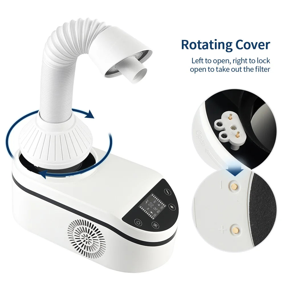 Nail Dust Collector mit flexiblem Schlauch – Profi Staubabsaugung für Maniküre, 320 W, Touchscreen