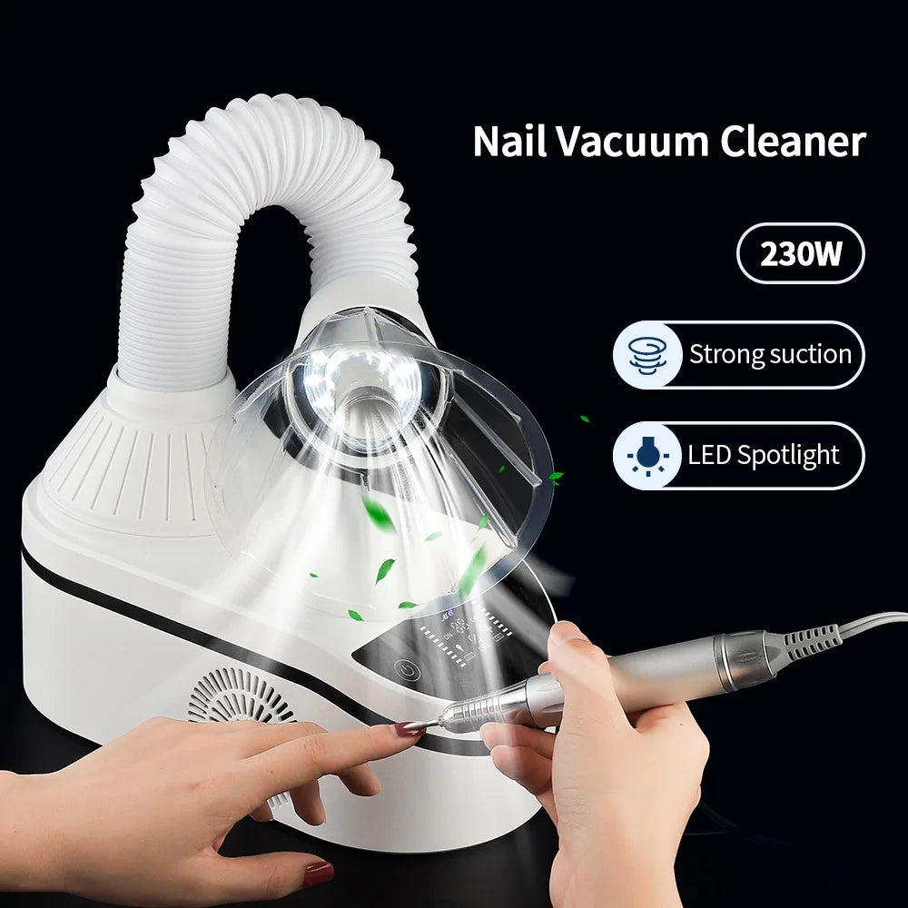Nail Dust Collector mit flexiblem Schlauch – Profi Staubabsaugung für Maniküre, 320 W, Touchscreen