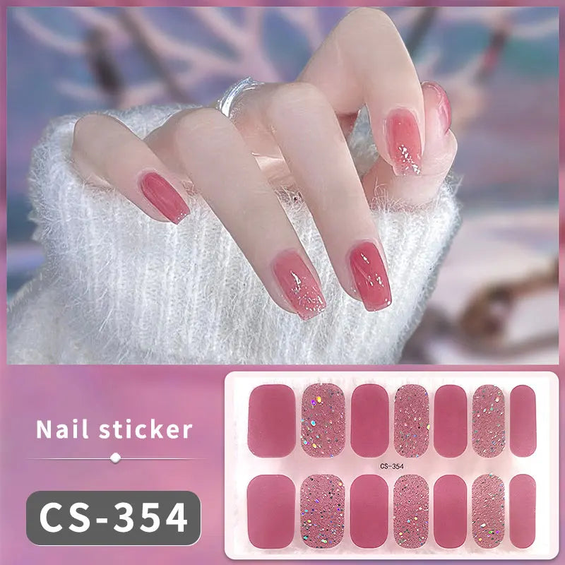 Fullcover Nail Sticker – Modische selbstklebende Nagelfolien mit Glitzer