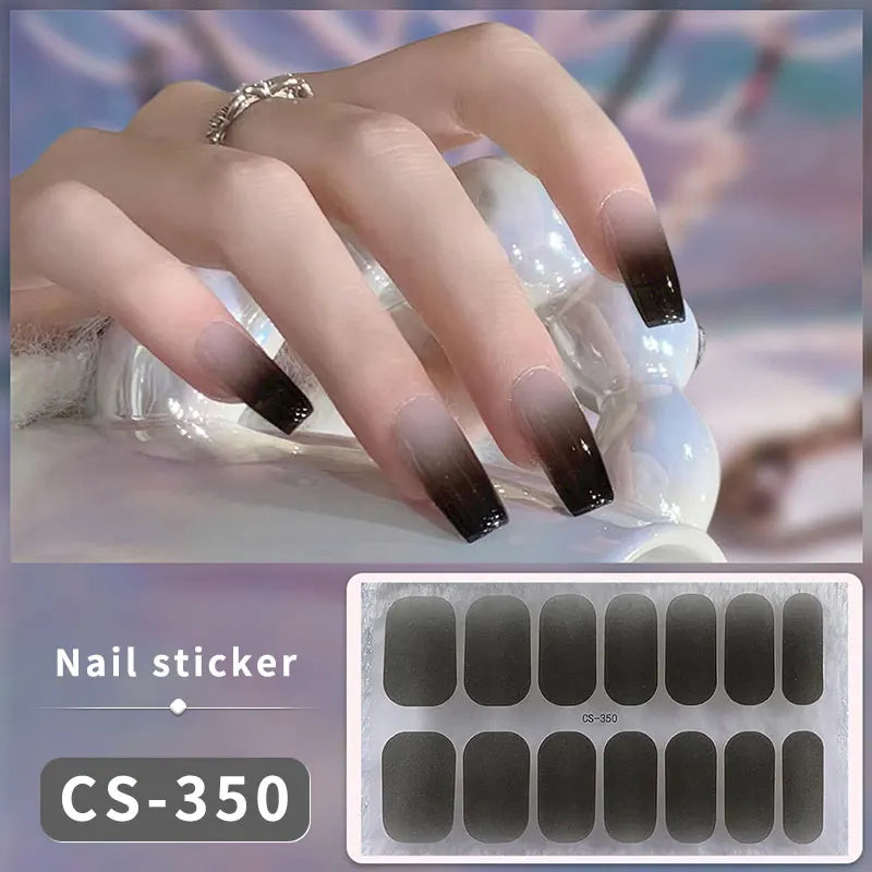 14-teilige Nagelfolien „Pastell Rainbow“ – Selbstklebende Full Cover Nail Wraps