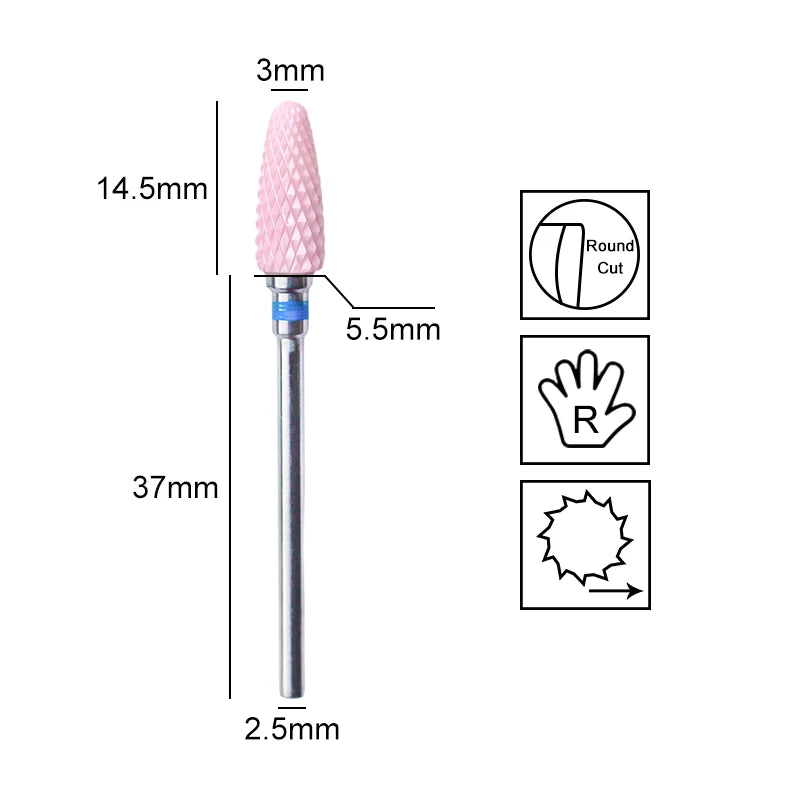 Keramik Fräser Rosa – Einzelstück, Verschiedene Formen für E-Feile & Maniküre