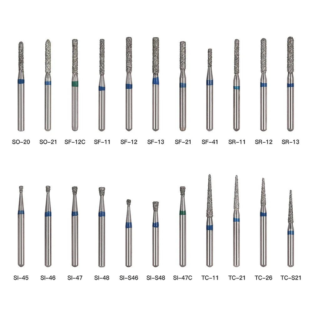 AZDENT Dental Diamantbohrer – 5 Stück, FG 1.6 mm, Medium für Turbine/High-Speed-Handstück
