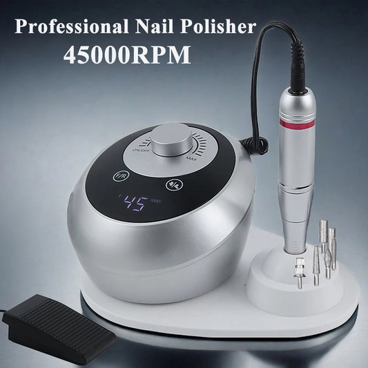 Profi Nagelfräser 45000 RPM – Elektrische Maniküre & Pediküre Maschine mit Display & Zubehör | Leise & Leistungsstark