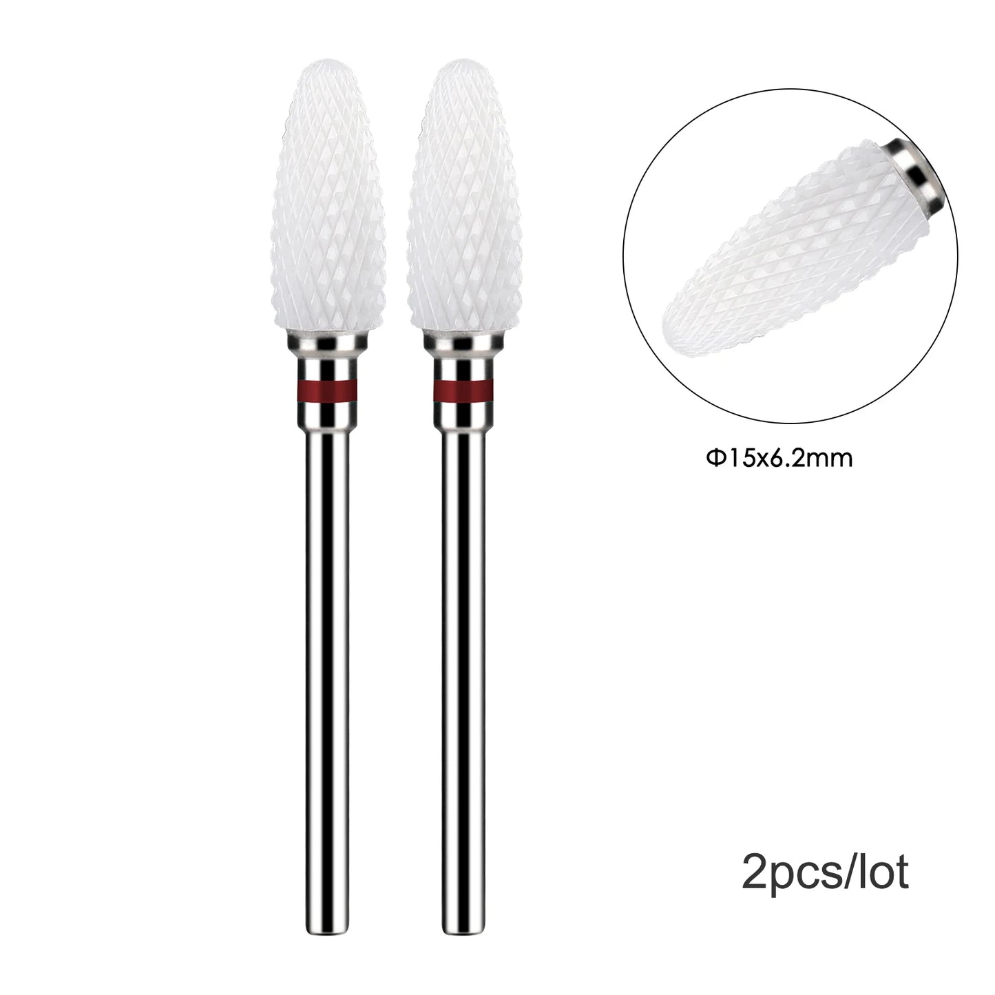 2er-Set Diamant-Fräserbits – Flammenform für Nagelhaut & Gellack (3/32", Profi-Qualität)