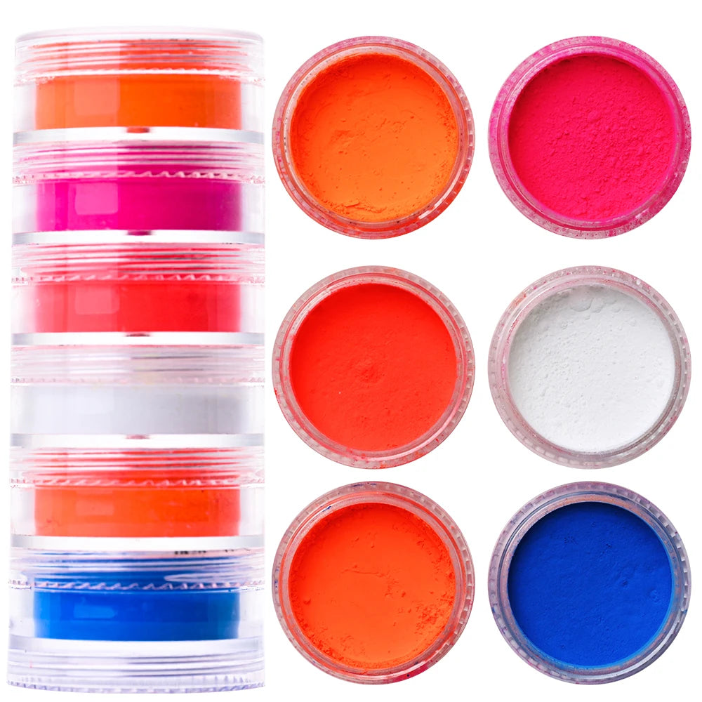 Neon-Pigmentpulver Set – 12 Farben für Nageldesign, Ombre & Chrome-Effekte