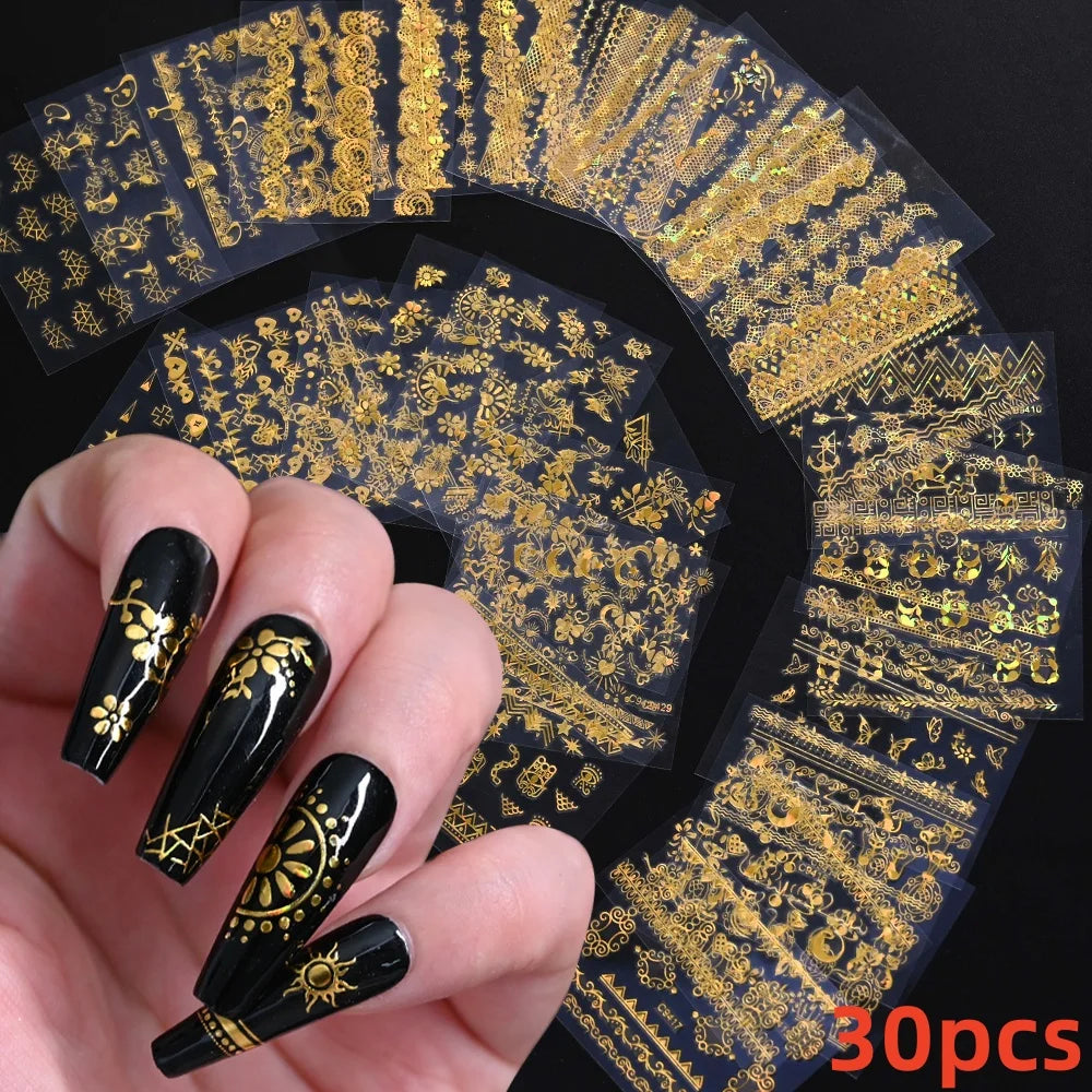 Kinder Nagelsticker „Häschen & Glitzer“ – 30 Stk Cartoon Nail Art mit Pailletten