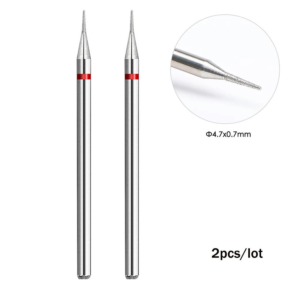 2er-Set Diamant-Fräserbits – Flammenform für Nagelhaut & Gellack (3/32", Profi-Qualität)