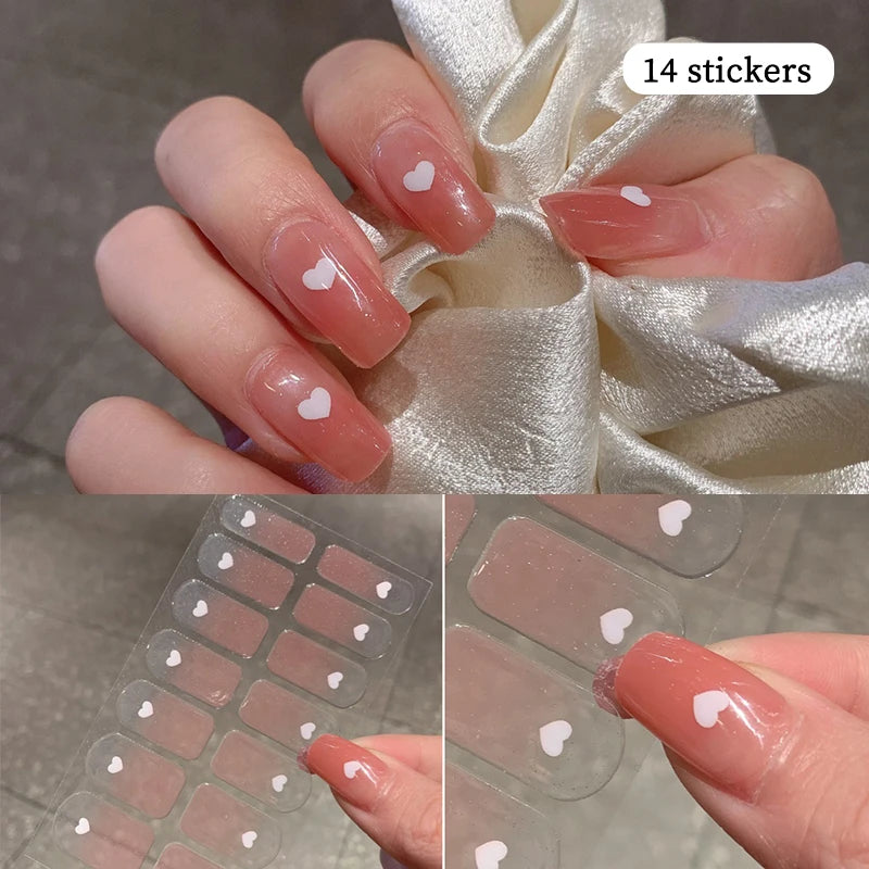14-teilige Nagelfolien „Pastell Rainbow“ – Selbstklebende Full Cover Nail Wraps