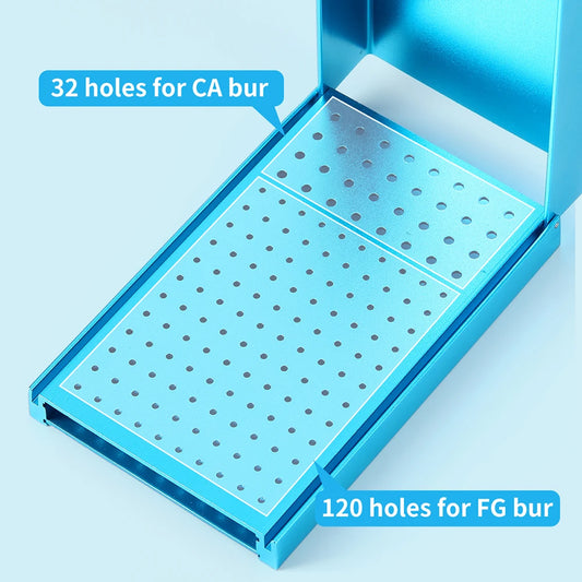 Azdent Halter für Dentalfräser – Aluminiumständer mit 152 Löchern, autoklavierbar bis 135 °C