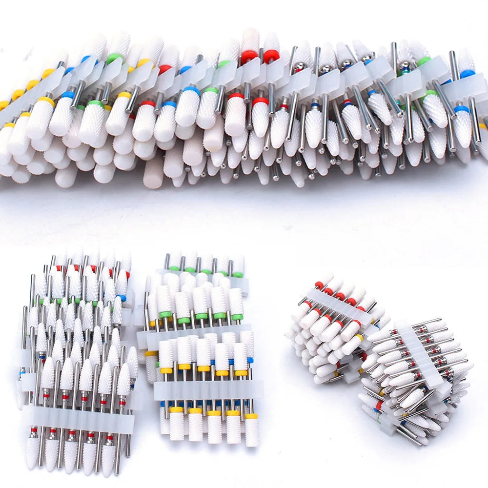 10tlg. Fräser Set für Maniküre – Hartmetall & Keramik Bits, Gel Entferner & Schleifer für elektrische Nagelfeilen