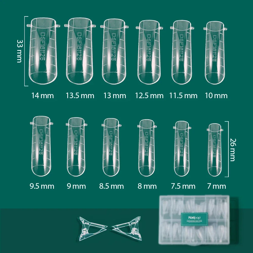 Nailpop Duet System Dual Form Set – Wiederverwendbare Formen für French Maniküre, Square & Almond Shape