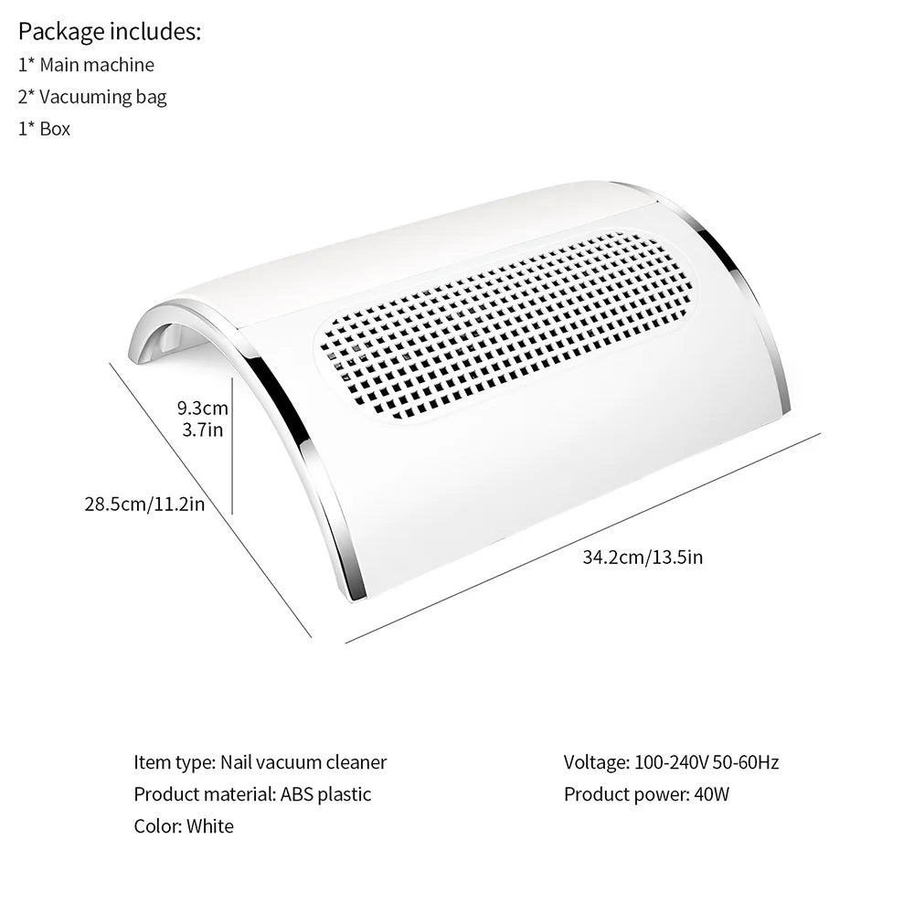Nagelstaubabsaugung – 40 W Profi-Absauger mit 3 Lüftern für 2 Hände