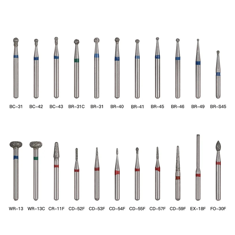 AZDENT Dental Diamantbohrer – 5 Stück, FG 1.6 mm, Medium für Turbine/High-Speed-Handstück