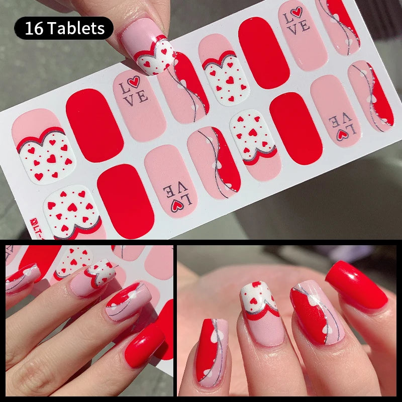 Fullcover Nail Sticker – Modische selbstklebende Nagelfolien mit Glitzer
