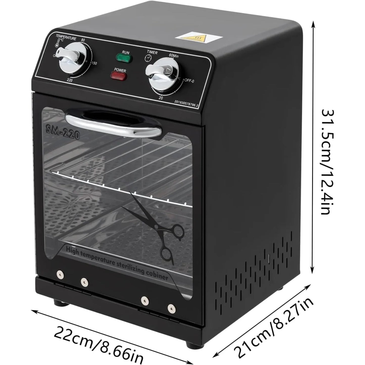 Professioneller Trockensterilisator 600W 220 °C – Hochtemperatur-Sterilisator für Nagel- & Fußpflegestudios