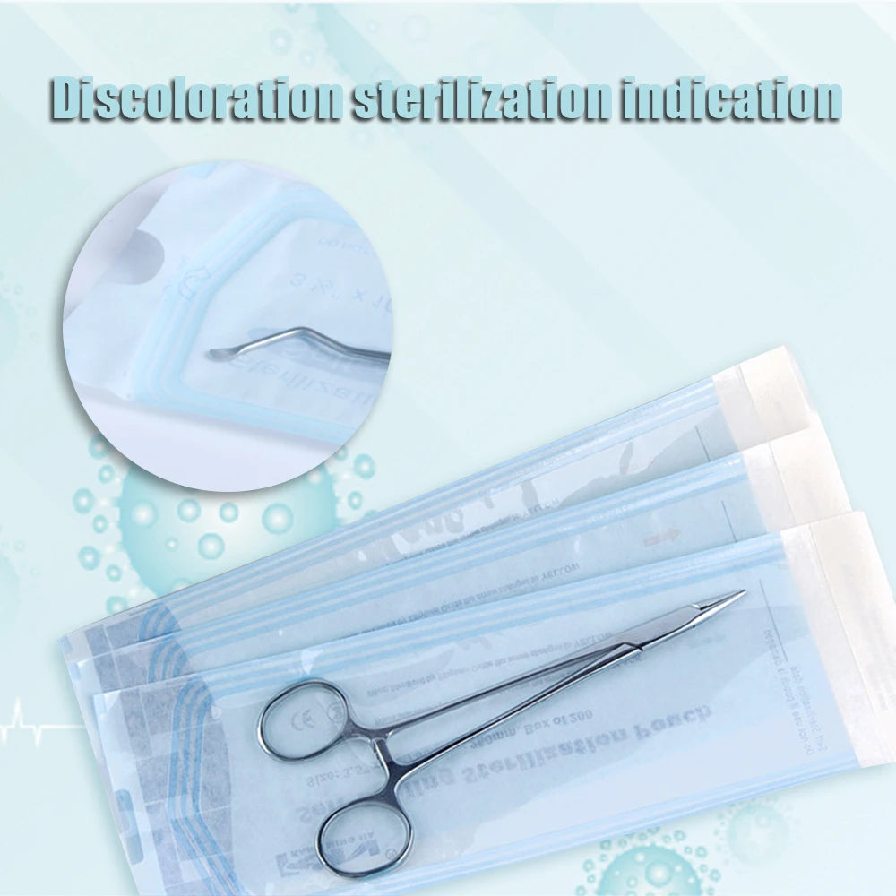 Sterilisationsbeutel 7 Größen – Selbstklebende Einwegbeutel (20/50/200 Stück) für Tattoo, Dental, Nagelzubehör