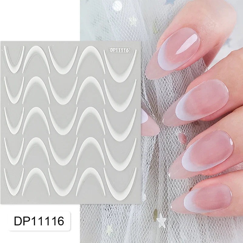 3D Schleifen Nagelsticker – Elegante Gold- & Farbbögen für French & Sommerdesigns