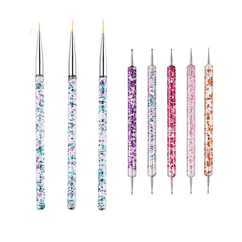 Nail Art Pinselset – 5/20 Stk für Malerei, Dotting, Liner & Acryl-Gel