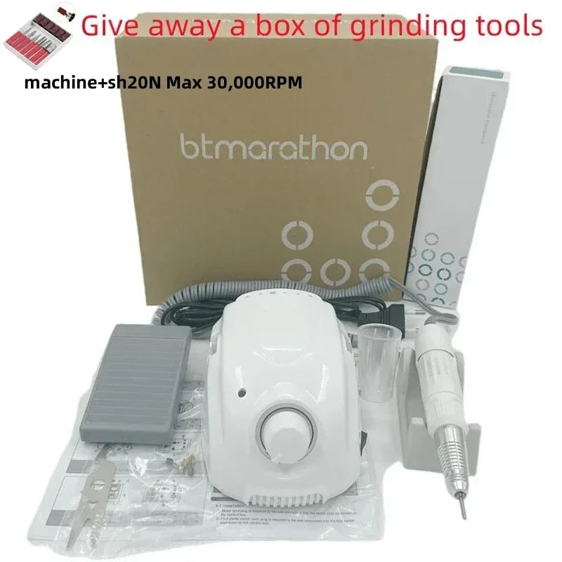 Strong 210 – Professionelle elektrische Nagelfräse 65W, 35000 U/Min, H200 Handstück, Steuerbox 30V