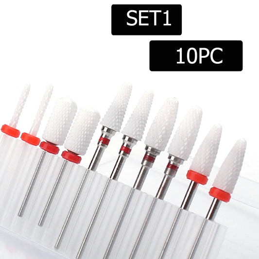 ASWEINA Fräser-Set – 10-tlg. Keramikaufsätze für Nagelfräser & Maniküregeräte