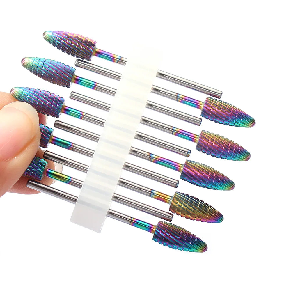 10tlg. Fräser Set für Maniküre – Hartmetall & Keramik Bits, Gel Entferner & Schleifer für elektrische Nagelfeilen