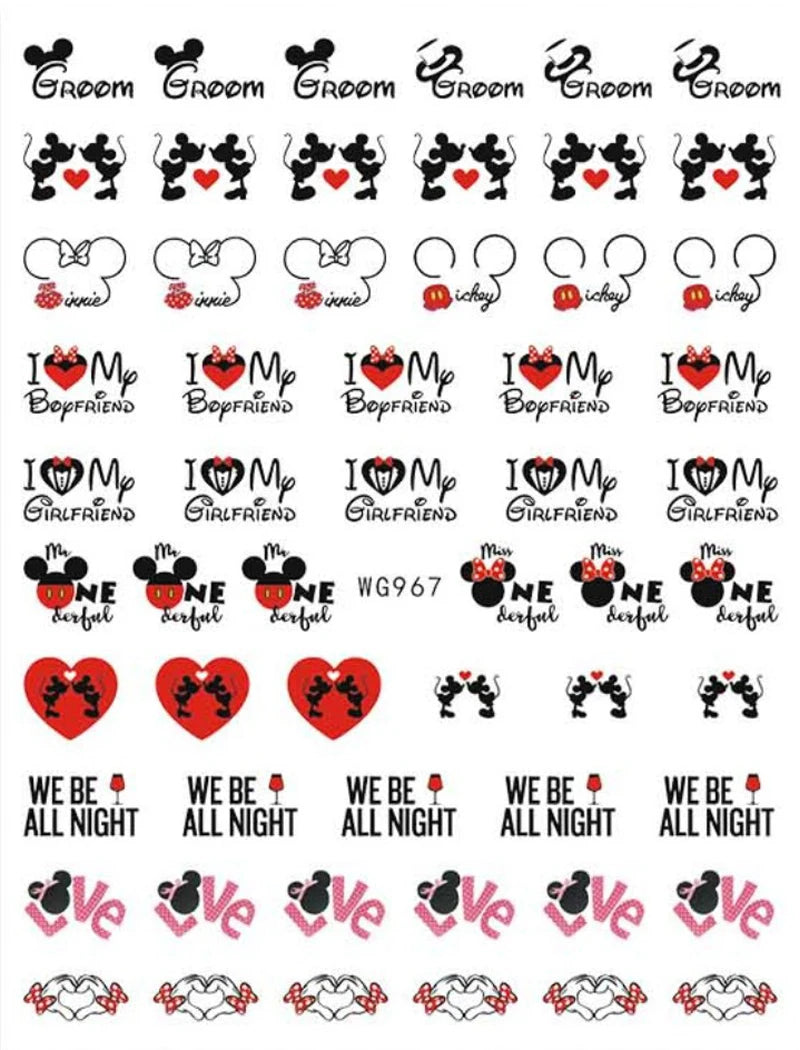 1 Bogen Mickey Mouse & Disney Nail Sticker – Cartoon Nail Art Aufkleber
