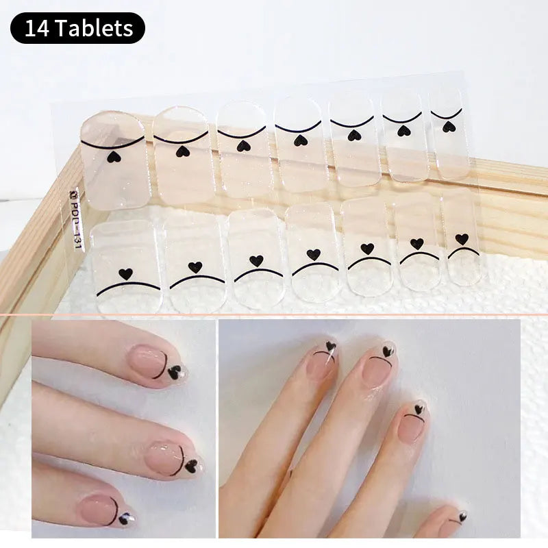 Fullcover Nail Sticker – Modische selbstklebende Nagelfolien mit Glitzer