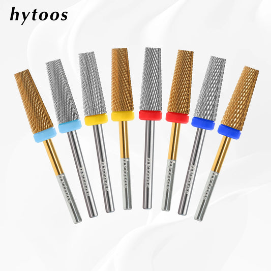 HYTOOS 5-in-1 Hartmetall Nagelfräser – 16 mm, Flat Top, Tapered, für Gelentfernung & Maniküre