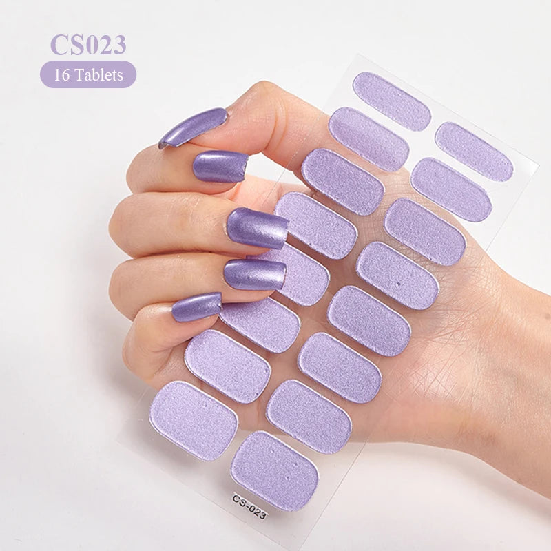 Fullcover Nail Sticker – Modische selbstklebende Nagelfolien mit Glitzer