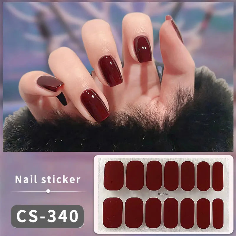 14-teilige Nagelfolien „Pastell Rainbow“ – Selbstklebende Full Cover Nail Wraps