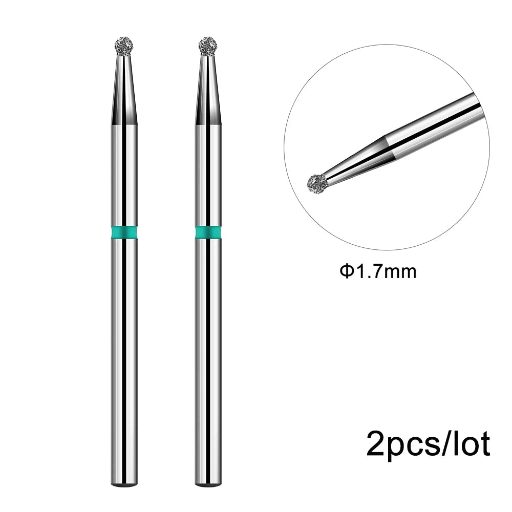 2er-Set Diamant-Fräserbits – Flammenform für Nagelhaut & Gellack (3/32", Profi-Qualität)