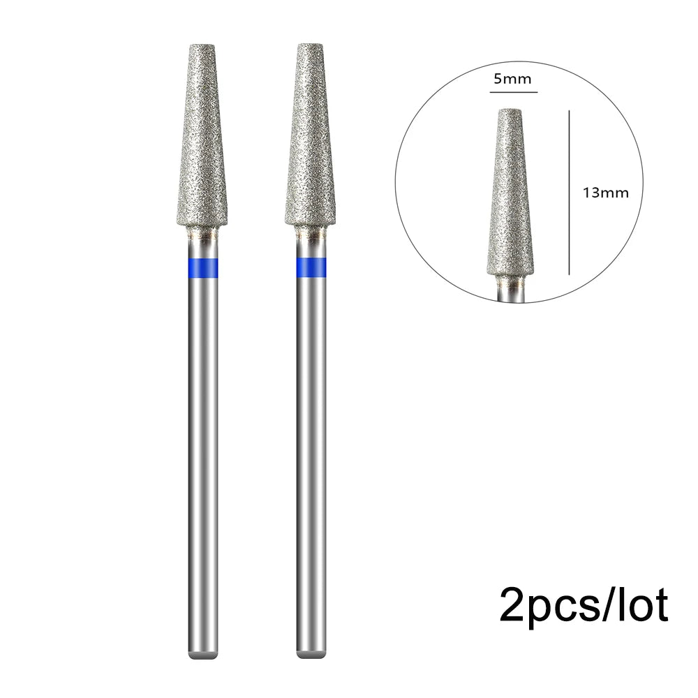 2er-Set Diamant-Fräserbits – Flammenform für Nagelhaut & Gellack (3/32", Profi-Qualität)