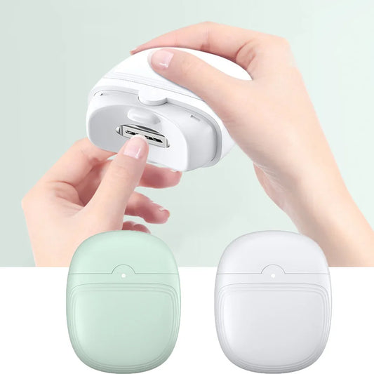 2-in-1 Elektrischer Nageltrimmer & Schleifer mit LED – Wiederaufladbar via USB, für Baby, Erwachsene & Senioren