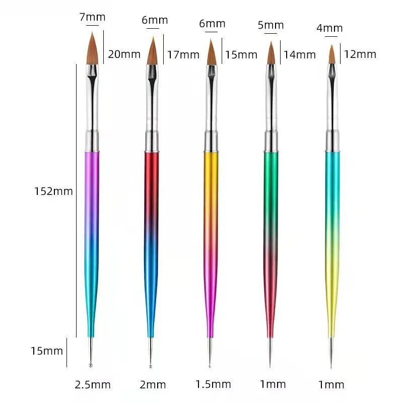 Nail Art Pinselset – 5/20 Stk für Malerei, Dotting, Liner & Acryl-Gel