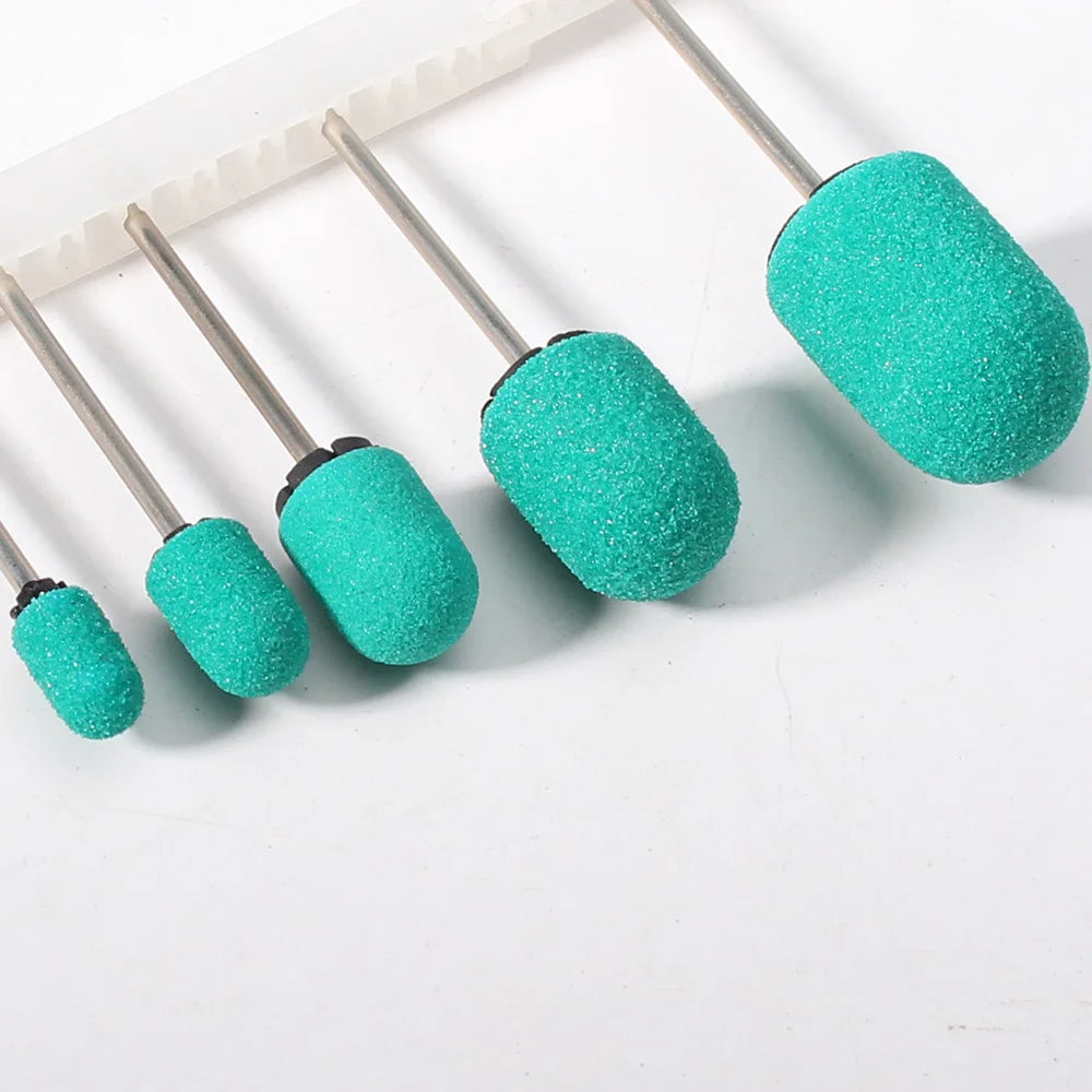 80 Stück grüne Nagelschleifkappenbänder mit Gummibohrer, Polieren von Nailart, rotierendes Entfernen von Graten, Maniküre- und Pediküre-Zubehörwerkzeug